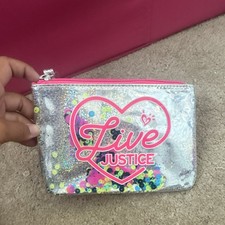 Justice Glitter Wallet Bag Wristlet Good Condition