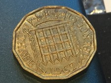 1967 Elizabeth II British Threepenny  3d