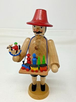 NEW Erzgebirge TOY MAKER Smoking Man Incense Burner Wood 8'' Figure VIntage