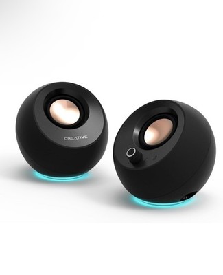 Creative Pebble Pro Minimalist 2.0 USB-C Speakers with Bluetooth, RGB Lighting -