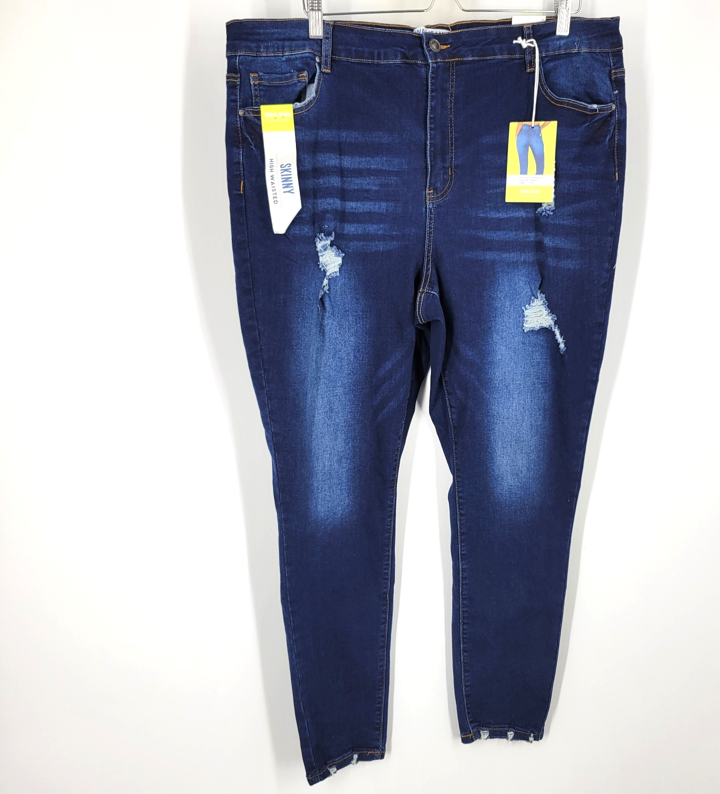 Size 22 Dark Wash Denim Blue Distressed