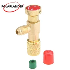 For 1/4" Male to 5/16" Flow Control Ball Valve R410A Refrigerant Charging Valve