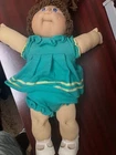 1985 Cabbage Patch Kids Girl Brown Hair Blue Eyes Outfit Diaper Vintage Coleco