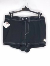 NWT ZeroXposur Swim Shorts Color Black/White Stitching Elastic Drawstring Waist