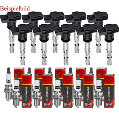 10x STELLOX Zündspule + CHAMPION Zündkerze für Audi A6 4F2 C6 2.4 Skoda