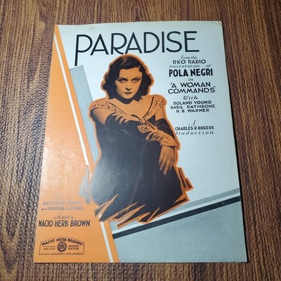 Paradise Sheet Music from A Woman Commands Pola Negri Brown