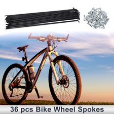 1 Set 13G 233mm Length Bicycle Spokes Nipple 45 Steel Black Universal