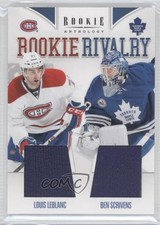 2011-12 Panini Rookie Anthology Rivalry Materials Louis Leblanc Ben Scrivens 0v1