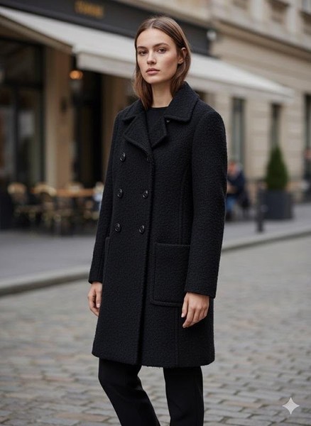 Women DKNY Coat Black Polyester 36 / S / 44 #21A2
