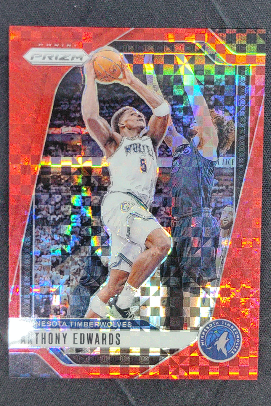 2024-25 Panini Prizm Anthony Edwards Prizms Red Power /75 #100 Timberwolves