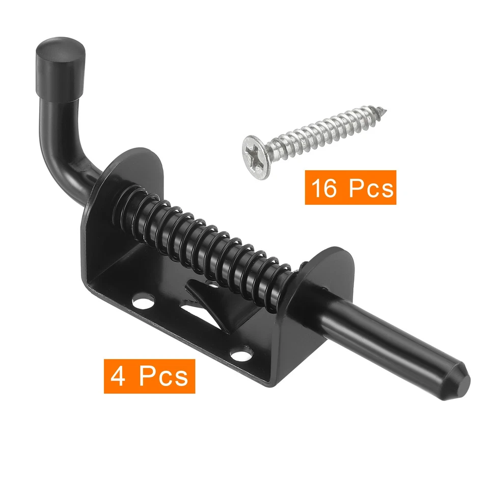 4 Pcs 5 x 1.18 Inches Spring Loaded Latch Pin with 16 Pcs Screws Black Foto 3 de 4