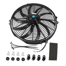 New Universal Slim 16" Inch 12V Pull 1500 CFM Radiator Cooling 16 Inch Black