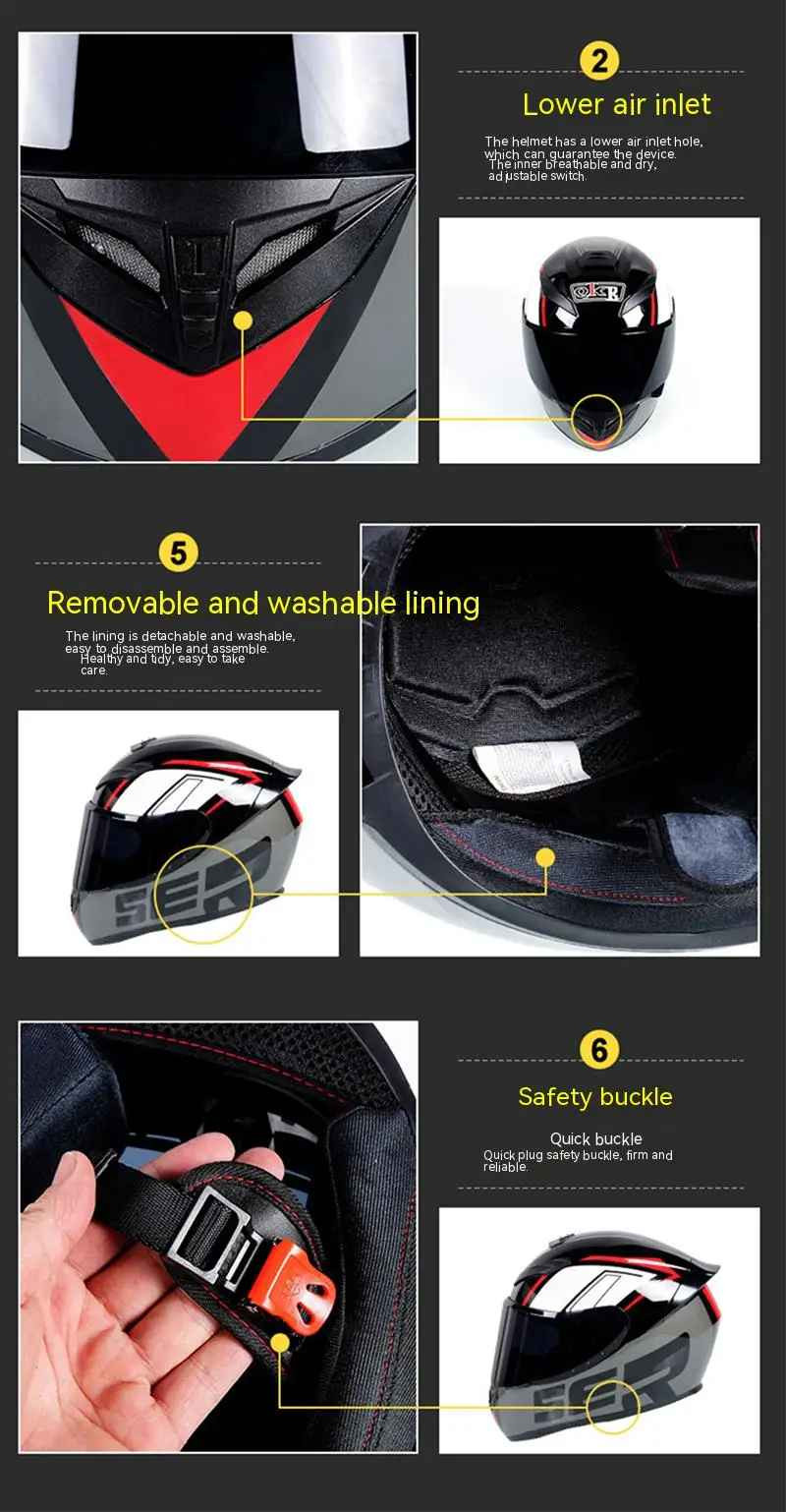 🏍️ Casco Moto Integrale 🃏Joker DOT Unisex Visiera Chiara o Scura foto 6