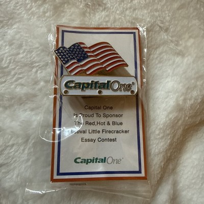 Capital One Light Up American Flags Pin Pinbacks New