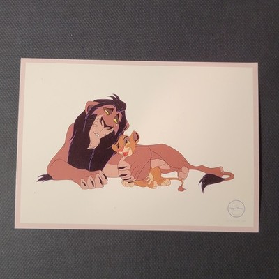Vtg Walt Disney Studios Animation Art Lion King Scheming Scar Sericel PostcardPA