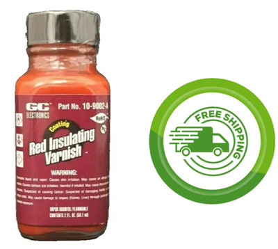 (1x) GC Electronics 10-9002-A - Red Insulating Varnish - 2 FL. OZ. - New