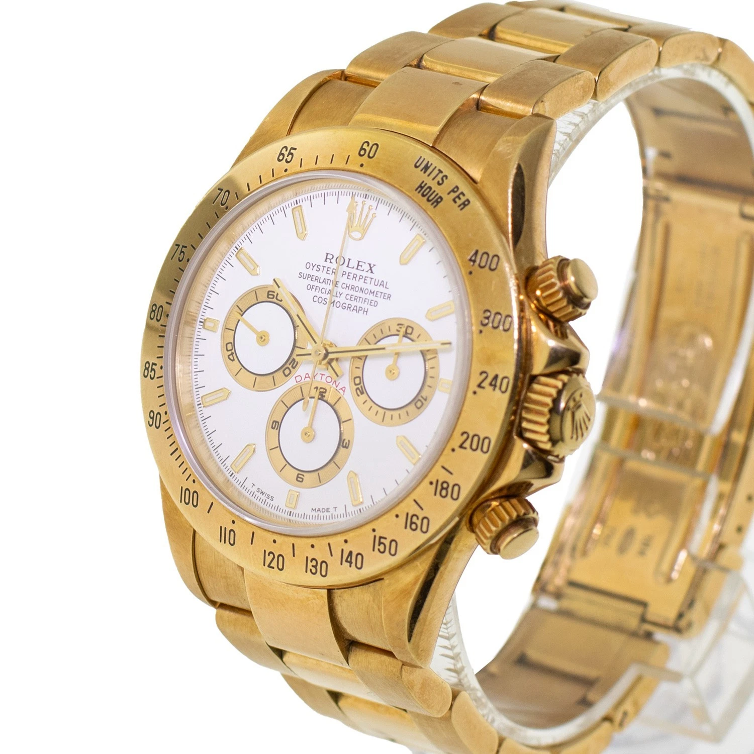Zenith — Rolex Daytona 40mm 18K Yellow Gold White Dial & Gold Bezel 16528 - unpolished