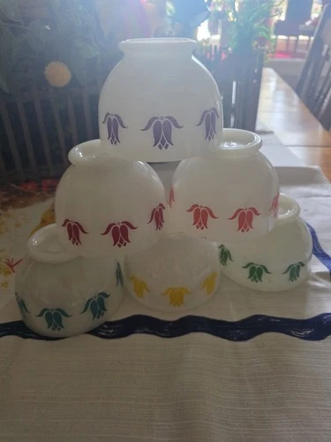 Vintage tulip cottage cheese bowls-all 6 colors