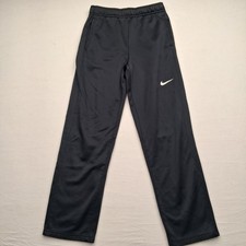 Nike Therma-Fit Pants Youth Large Fleece Sweatpants Black Swoosh SEE MEASURMENTS