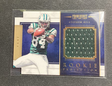 2012 Panini Prominence STEPHEN HILL Rookie Projection Jersey  /299 Card #8 Jets. rookie card picture