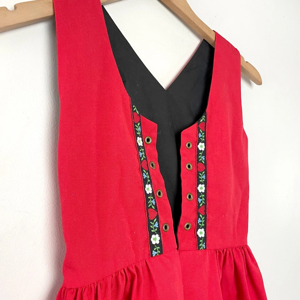 Vestido de cuento de hadas folclórico vintage hecho a mano para niñas bordado Dirndl cabaña alemana Foto 2 de 4