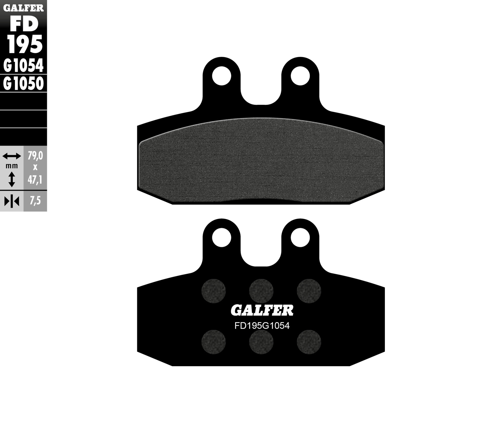 Plaquettes de frein KH256 semi-métalliques haute performance thermique 8.5mm