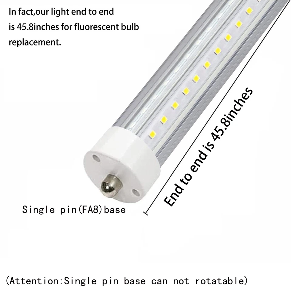 36W T8 LED Tube Light 4 Foot Equal to 45.8in,Replace HO Fluorescent Bulb F48T12 - Image 2 of 4