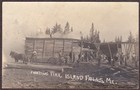 Island Falls, ME Pre-1920 RPPC Fire Fighting Wooden Building - Porter Studio