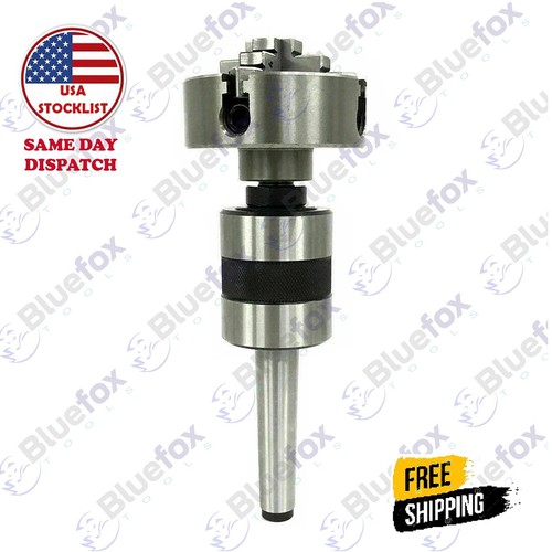 4 Jaw Inependent Lathe Chuck 2-3/4" 70mm M14X1 MT2 Shank Revolving Center 2MT US - Picture 3 of 4