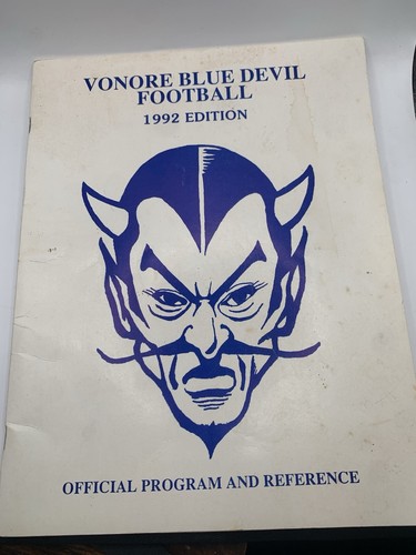 1992 Vonore Blue Devil Football Official Program And Reference