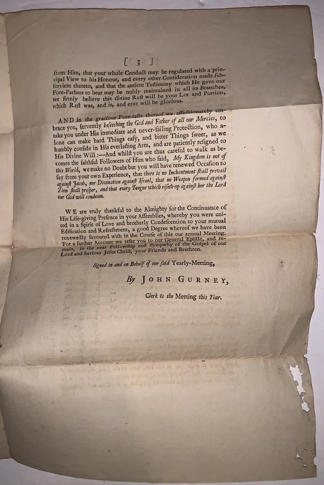 1755, PHILADELPHIA, QUAKER EPISTLE, LONDON MEETING, TO PENNSYLVANIA & NEW JERSEY - Image 4 of 4
