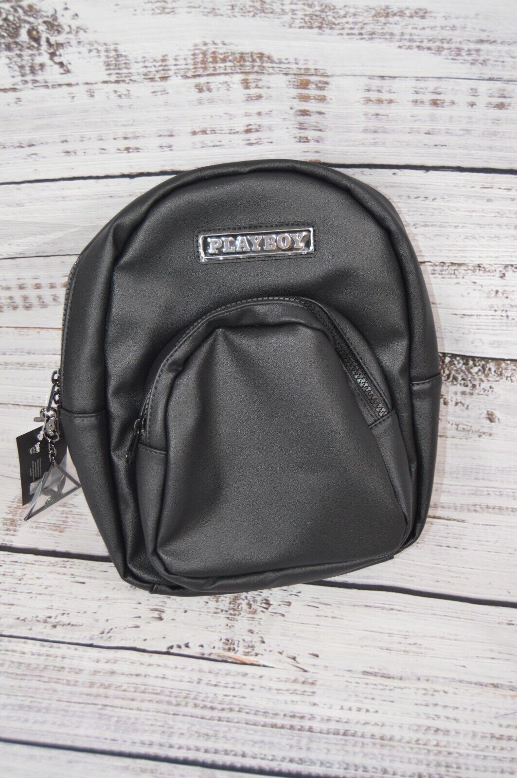 Playboy Black Embossed Mini Backpack Spencers Bunny  NEW NWT