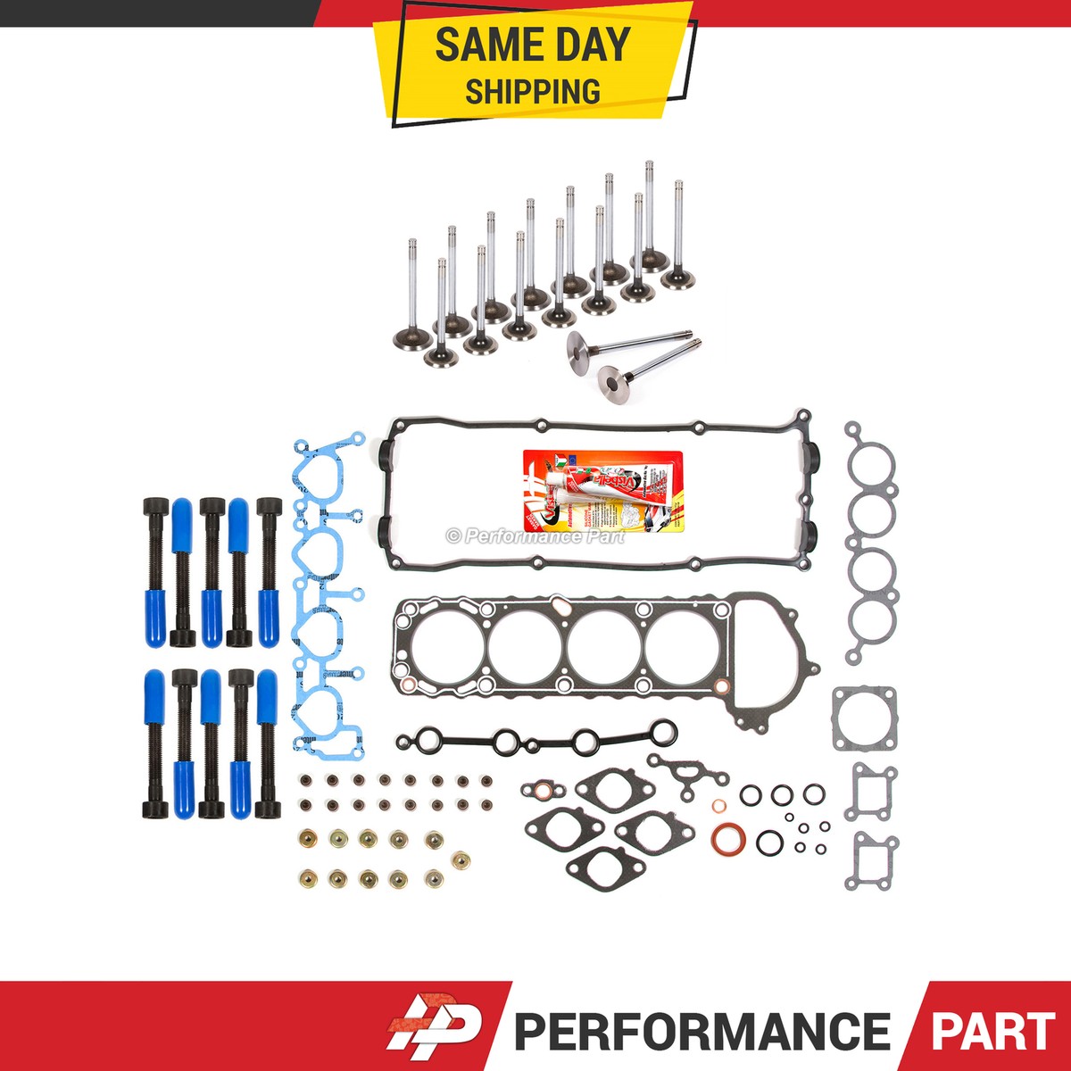 かずき2体セット Head Gasket Set Intake Exhaust Valves for 95-98 Nissan 240SX 2.4L