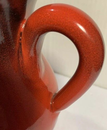 FABRIQUE EN ITALIE Made in Italy Red Black Stoneware.PITCHER Glazed CLAY 6.75" - Picture 9 of 12
