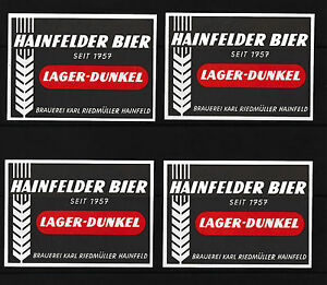 4 Bier Etiketten Hainfeller Bier Lager Dunkel Brauerei Riedmuller 19 10 15 Ebay