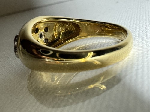 Very Beautiful TASAKI 18k Gold / Platinum Ring 0.15k Diamonds US Size 8.5 - Picture 9 of 11