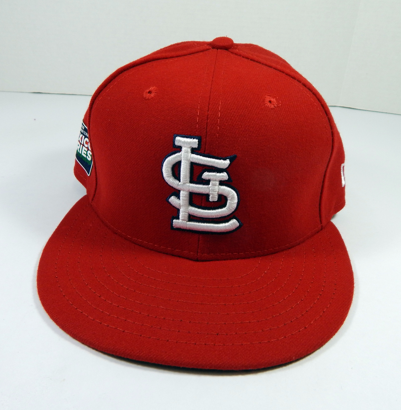 2019 St. Louis Cardinals Game Used Red Hat Monterrey Mexico Series Patch 7 30