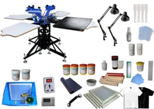 Silk Screen Printing Machine & Supplies Kit  Adjustable Pritner with Flash Dryer