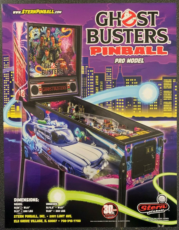 GHOST BUSTERS Pro - Original Stern Pinball Machine Flyer 2016 - Box Shipped