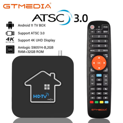 GTMedia 4K ATSC 3.0/1.0 Over-the-Air DVR Cable TV Tuner Android Streaming Box