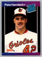 pete harnisch (baltimore orioles) 1989 donruss RATED ROOKIE Card #44. rookie card picture