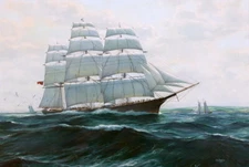 Sailing Ship Sea Seascape Oil painting Wall Art Giclee Printed on Canvas P1725