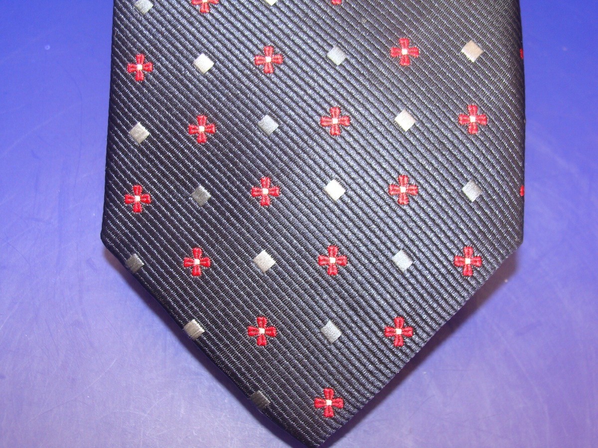 Alexander Julian Colors ~ 100% Polyester Men's Tie ~ Navy~Red