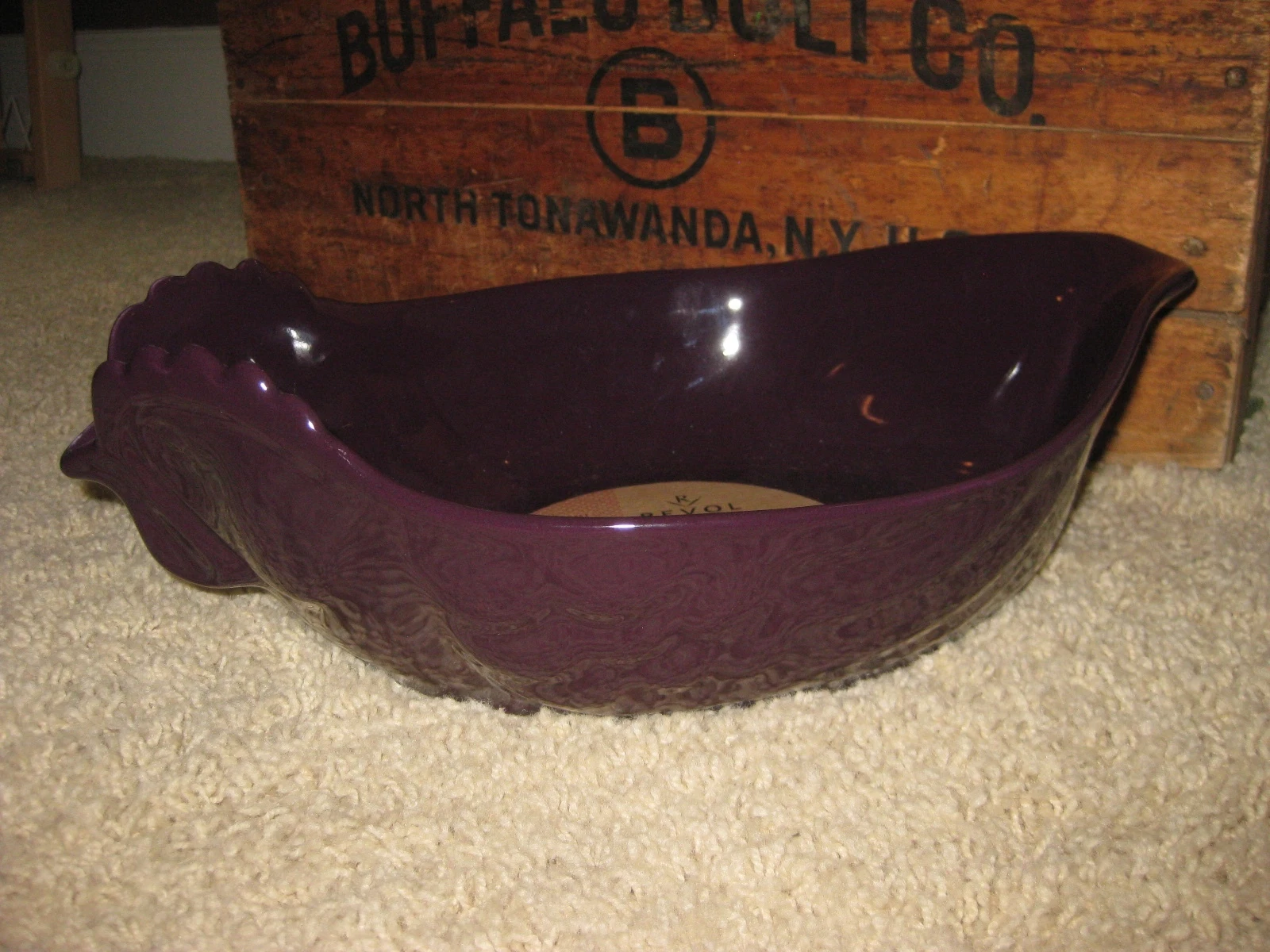 REVOL ELIZABETH'S EVERYDAY ESSENTIALS FRENCH STONEWARE CHICKEN ROASTER EGGPLANT