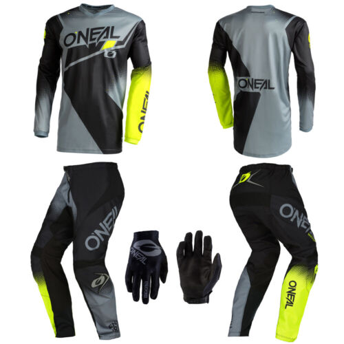 O'Neal Element Gray Jersey Pants Gloves motocross dirt bike riding package set
