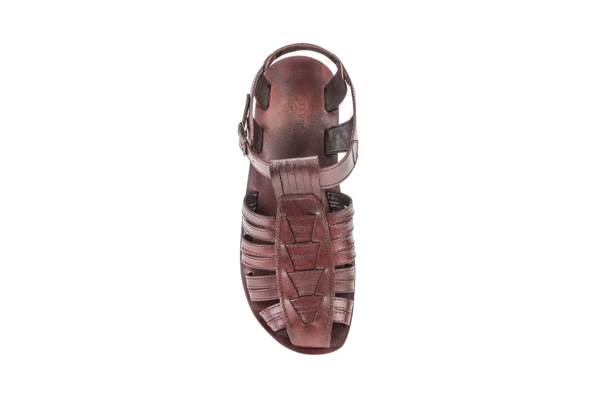 Men's Biblical Sandals, Genuine Leather Handmade In Jerusalem, Natural, Slip On