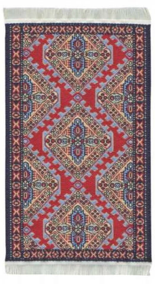 MARKENLOS Puppenstube Miniatur - Orient Teppich 6,5 x 12 cm Muster A 1:12