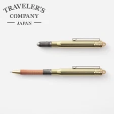TRAVELER'S COMPANY Compact Brass Bullet Ball-Point Pen 0.5mm Made in Japan