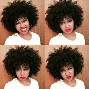 Peruvian Afro Kinky Curly Human Hair Weave Bundles Natural Color