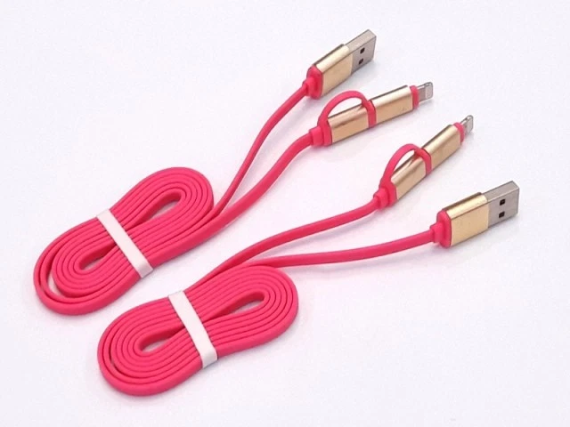 2 in 1 Micro USB Mobile Data Charging Cable for iPhone Samsung Android - Image 3 of 4